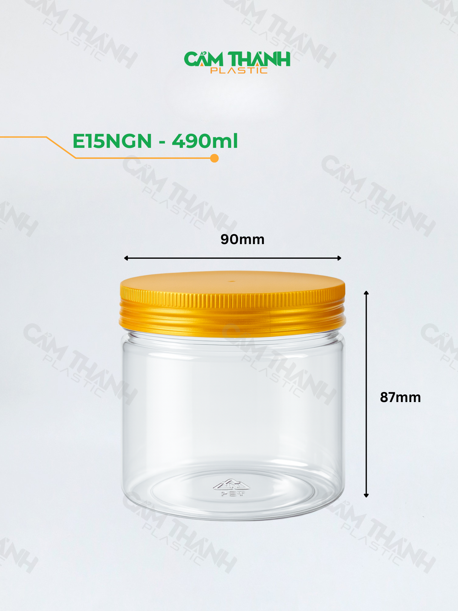Hũ tròn E15 Nhựa Nhôm Vàng - E15NGN-watermarked