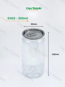 lon nhựa pet nắp nhôm 350ml
