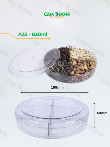 hộp đựng mứt 4 ngăn nhựa pet